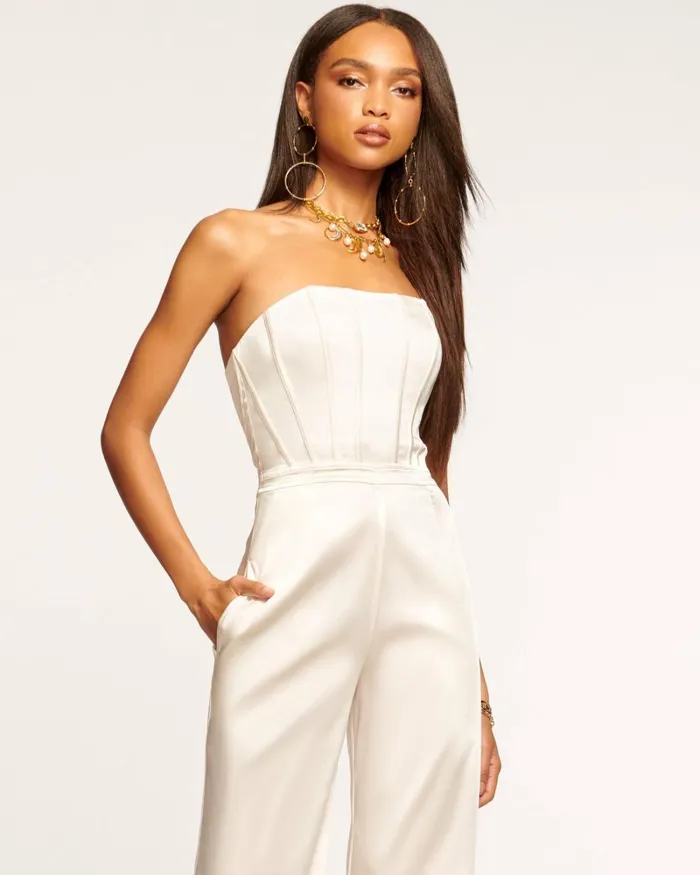Women Mira Strapless Jumpsuit Ivory Ramy Brook Dresses