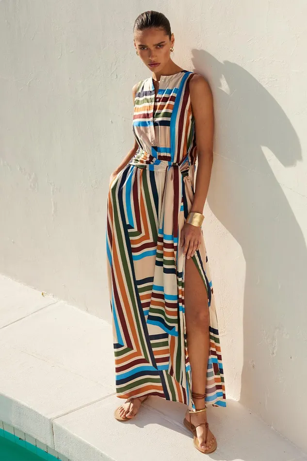 Women MISA Los Angeles Dresses ANABELLA DRESS San Miguel Stripe