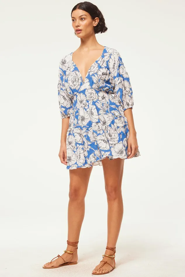 Women MISA Los Angeles Dresses EIGHT DRESS Gardenia Crinkle