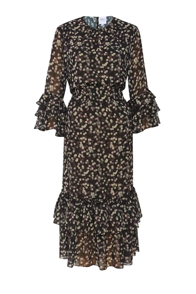 Women MISA Los Angeles Dresses GORDANA DRESS Polka Dot Small