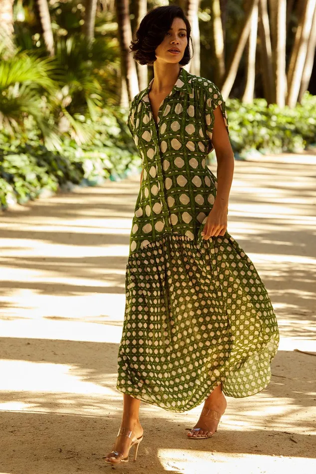 Women MISA Los Angeles Dresses LAURA DRESS Rattan Tile Mix