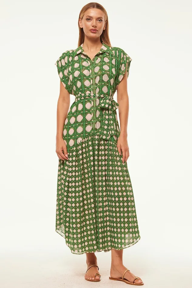 Women MISA Los Angeles Dresses LAURA DRESS Rattan Tile Mix