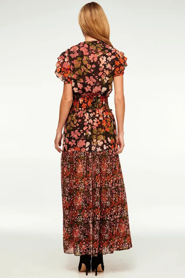 Women MISA Los Angeles Dresses MARIBAR DRESS Autumn Flora Mix