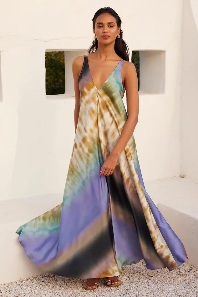 Women MISA Los Angeles Dresses NOTTA DRESS Cerulean Ombre