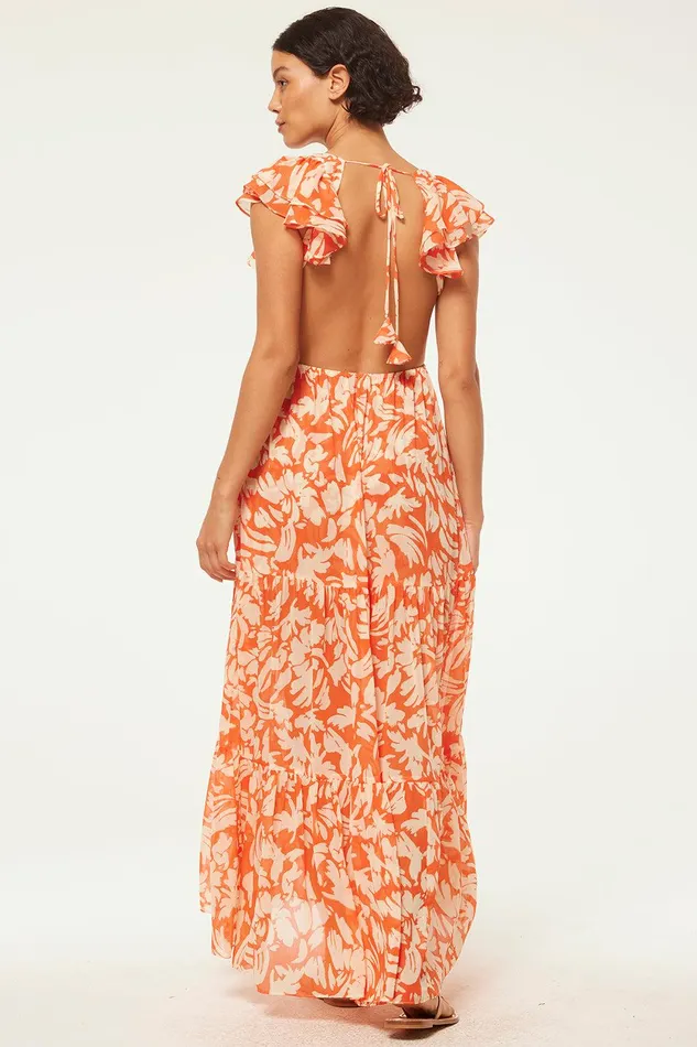 Women MISA Los Angeles Dresses SEPTIMA DRESS Patmos Tangerine
