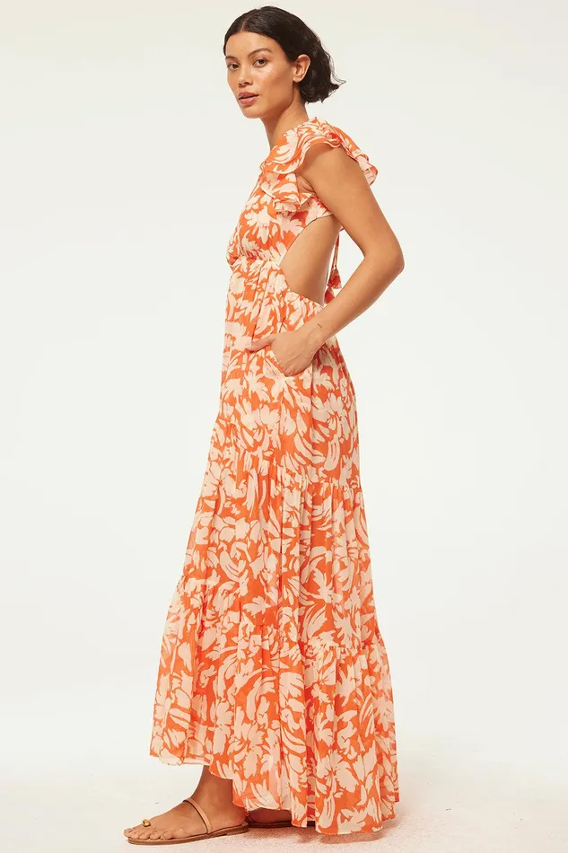 Women MISA Los Angeles Dresses SEPTIMA DRESS Patmos Tangerine