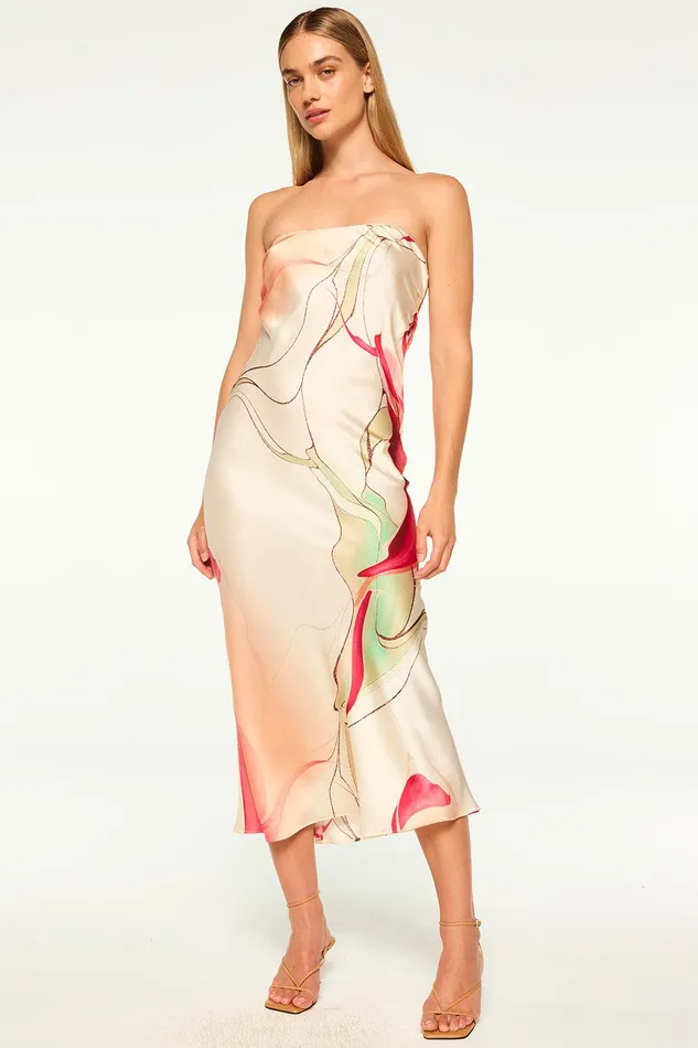 Women MISA Los Angeles Dresses THARA DRESS Divine Marble
