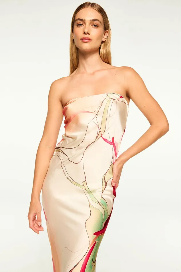 Women MISA Los Angeles Dresses THARA DRESS Divine Marble