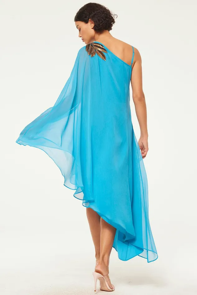 Women MISA Los Angeles Exclusives ELANEH DRESS Aqua Palm D039or