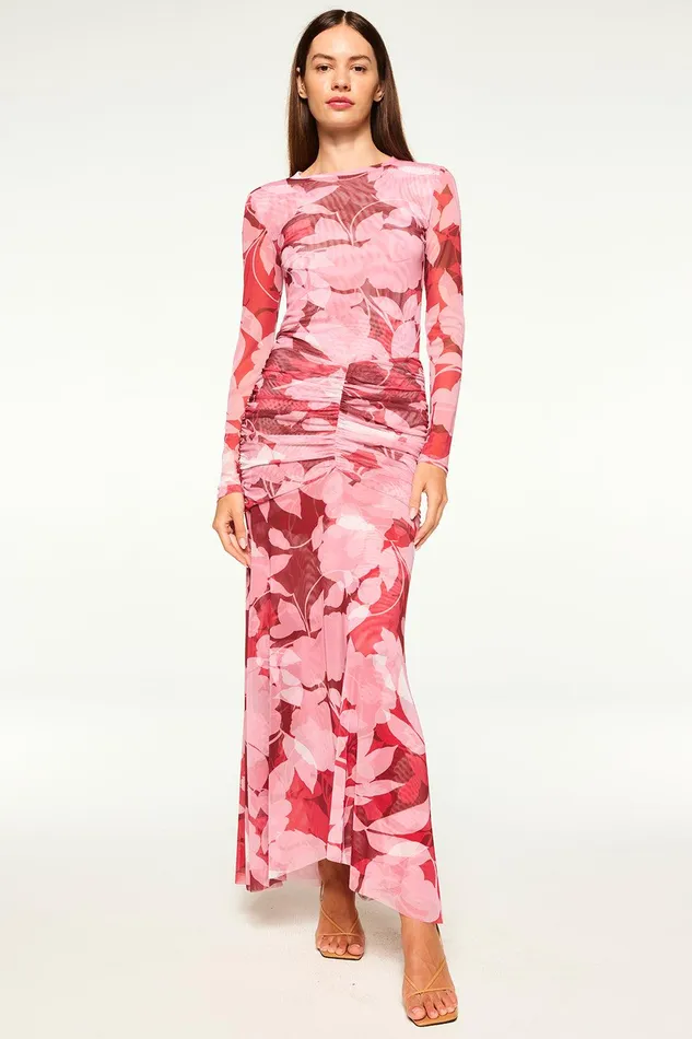 Women MISA Los Angeles Jersey and Mesh LULA TOP Faded Rose Mesh