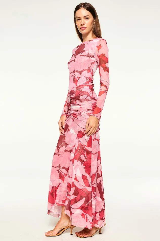 Women MISA Los Angeles Jersey and Mesh LULA TOP Faded Rose Mesh