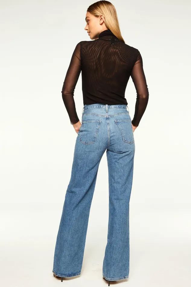 Women MISA Los Angeles Jersey and Mesh NADJA MESH TOP Black