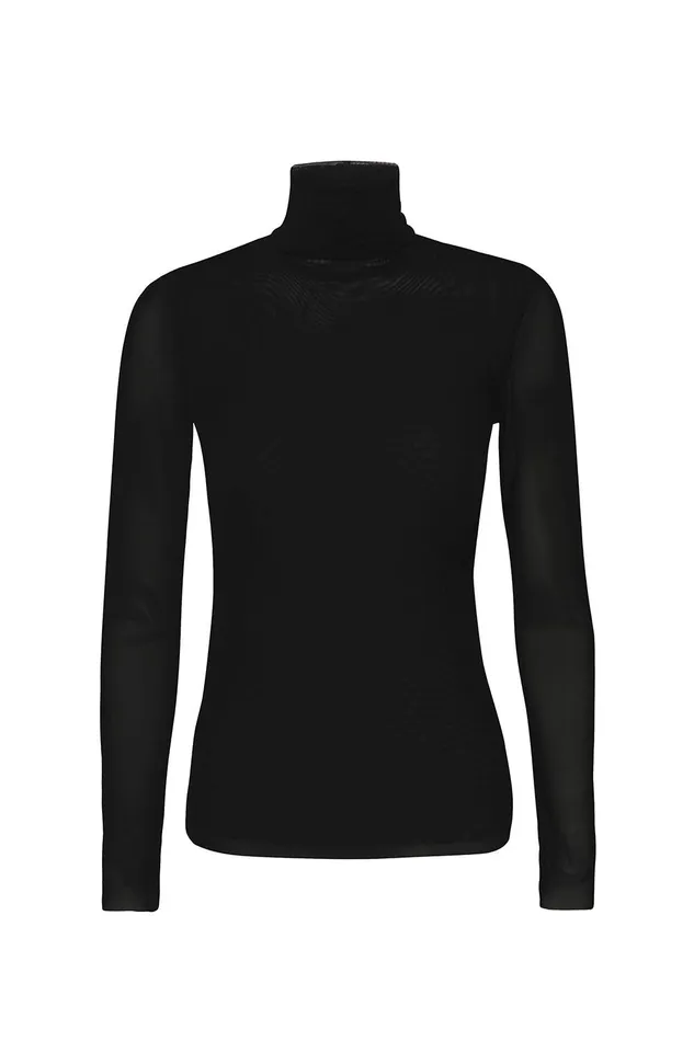 Women MISA Los Angeles Jersey and Mesh NADJA MESH TOP Black