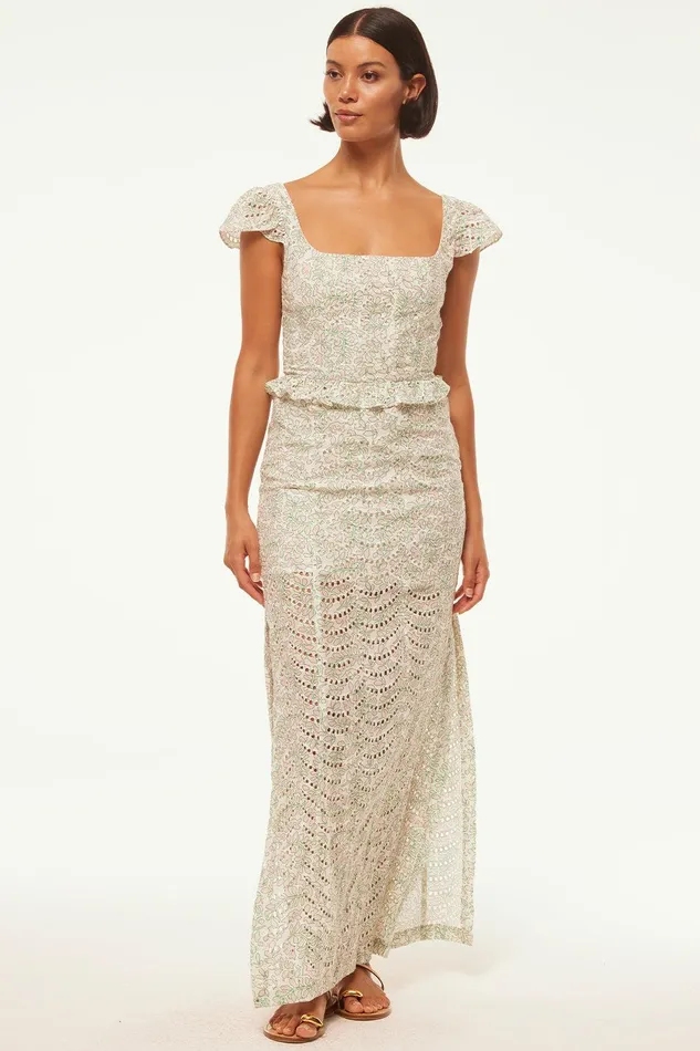 Women MISA Los Angeles Matching Sets ANTONELLA SKIRT Dewdrop Eyelet