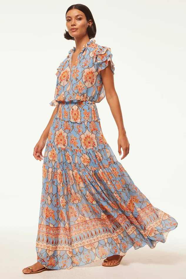 Women MISA Los Angeles Matching Sets BAR SKIRT Caged Floral