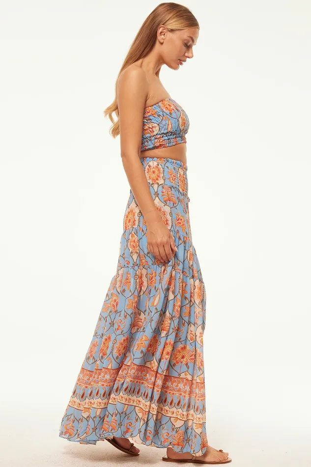 Women MISA Los Angeles Matching Sets BAR SKIRT Caged Floral
