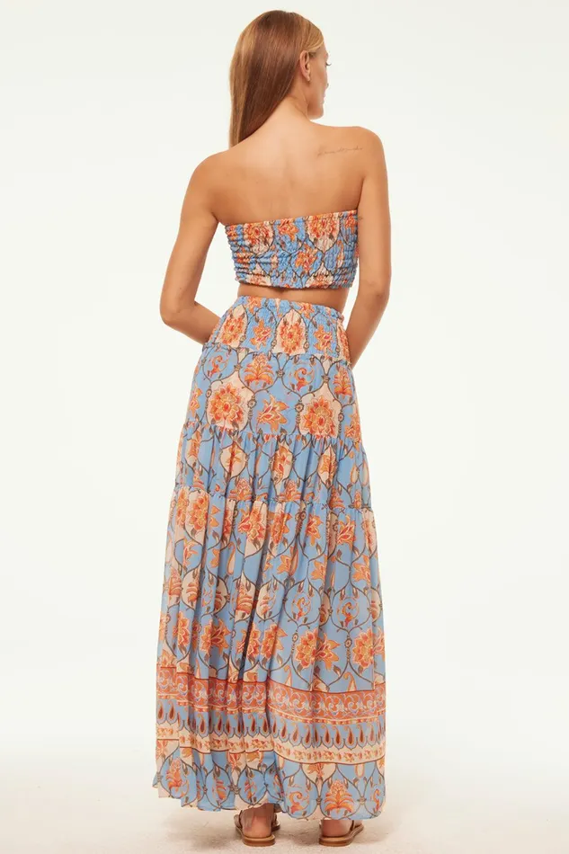 Women MISA Los Angeles Matching Sets BAR SKIRT Caged Floral