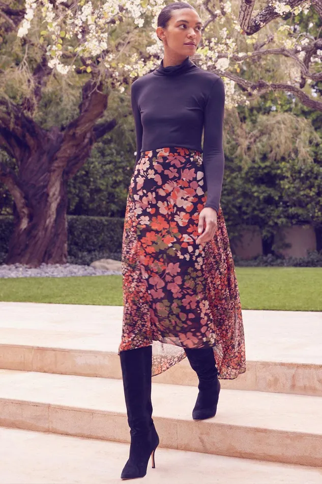 Women MISA Los Angeles Matching Sets MARAL SKIRT Autumn Flora Mix