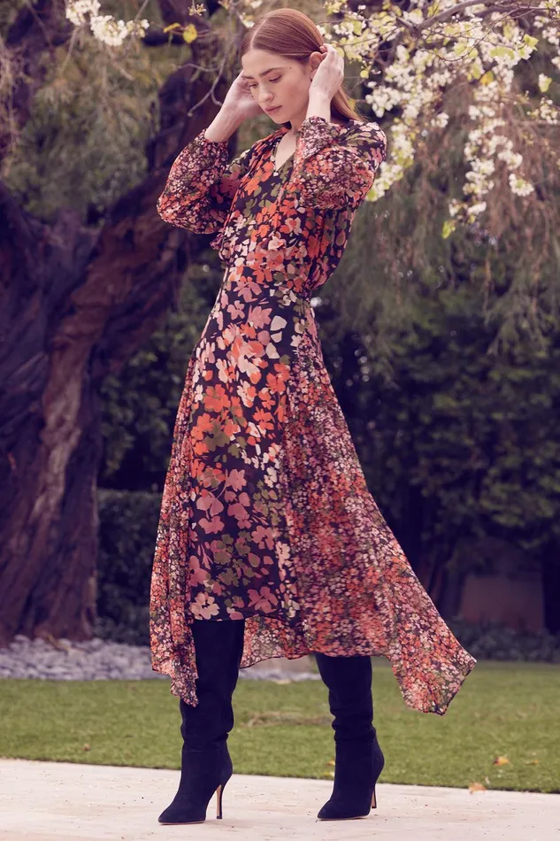 Women MISA Los Angeles Matching Sets MARAL SKIRT Autumn Flora Mix