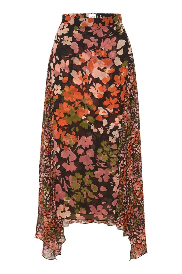 Women MISA Los Angeles Matching Sets MARAL SKIRT Autumn Flora Mix