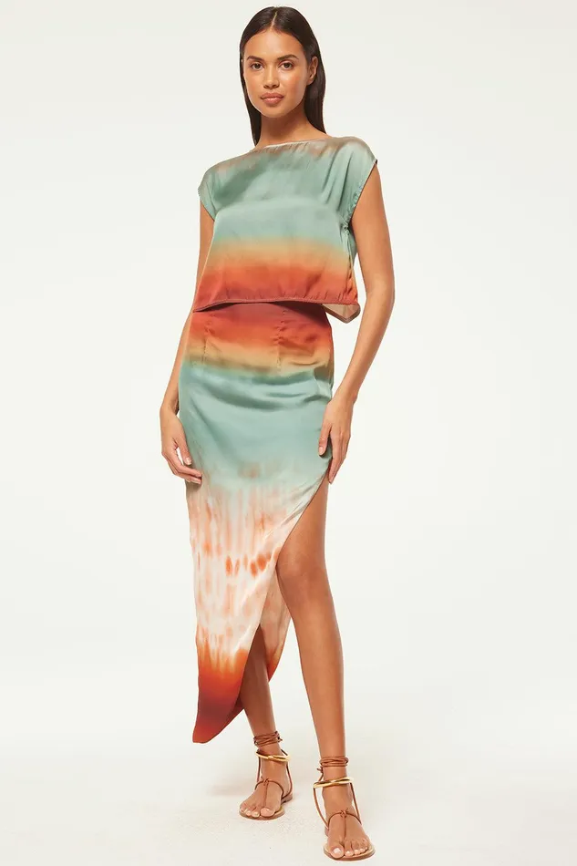 Women MISA Los Angeles Skirts and Shorts FRANKA SKIRT Carnelian Ombre