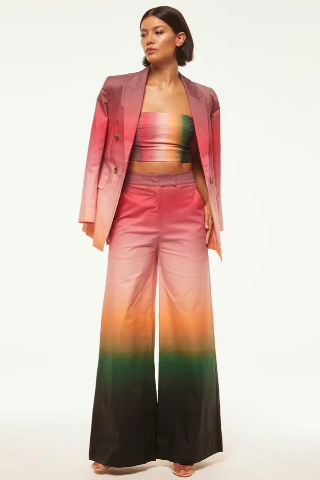 Women MISA Los Angeles Tops CANDY BANDEAU Cali Ombre Cotton