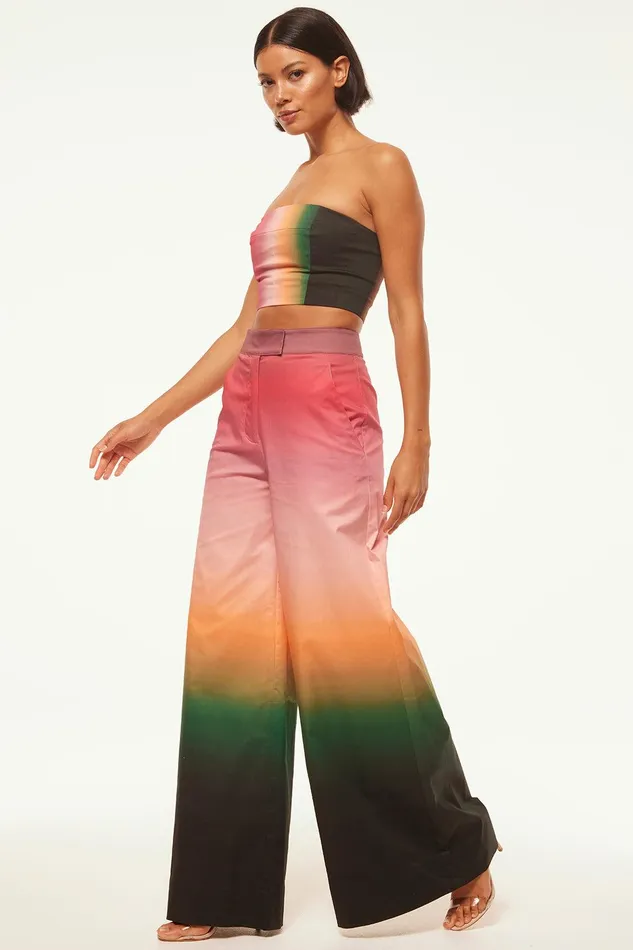 Women MISA Los Angeles Tops CANDY BANDEAU Cali Ombre Cotton