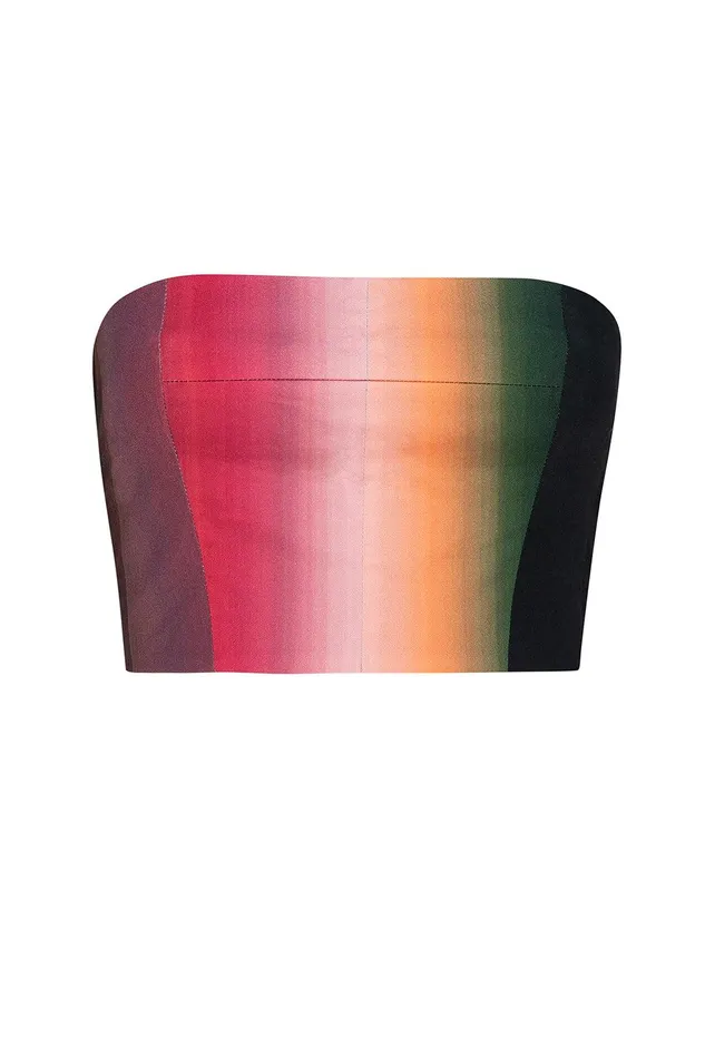 Women MISA Los Angeles Tops CANDY BANDEAU Cali Ombre Cotton