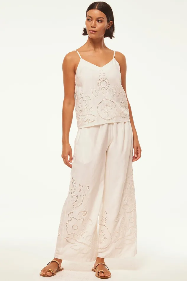 Women MISA Los Angeles Tops MARCELA TOP Pink Eyelet