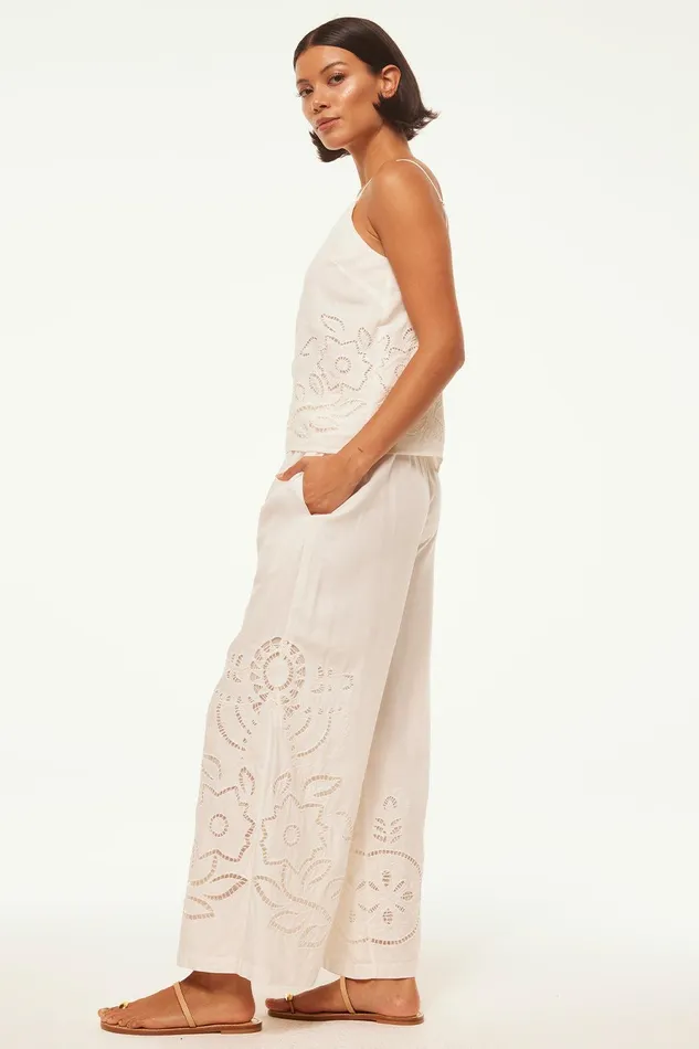 Women MISA Los Angeles Tops MARCELA TOP Pink Eyelet