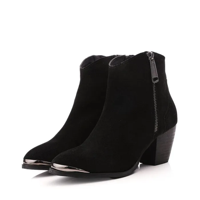 Women Moda In Pelle Black Boots Dania Black Suede