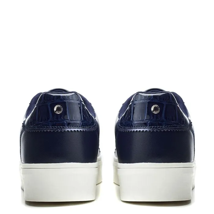 Women Moda In Pelle Casual Trainers Belammy Navy Porvair