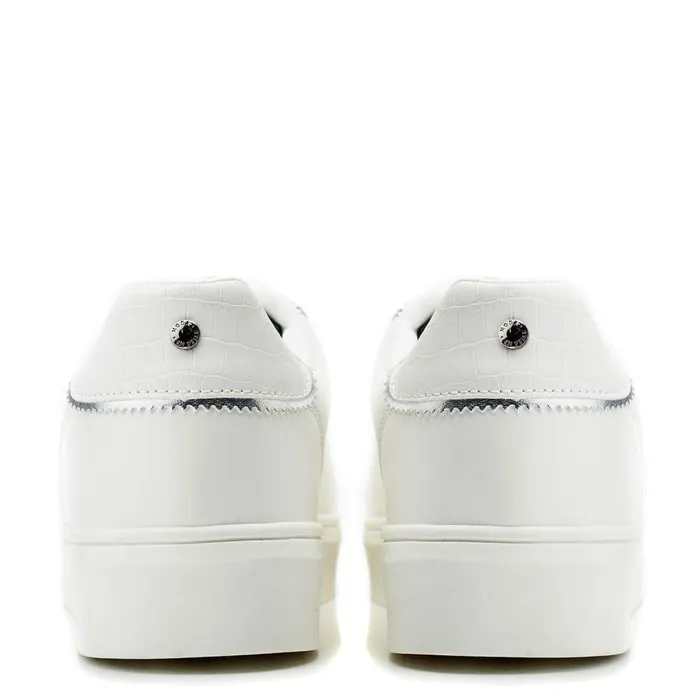 Women Moda In Pelle Casual Trainers Belammy White Porvair