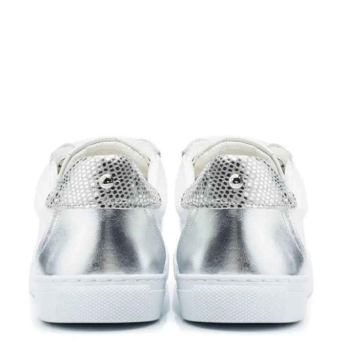 Women Moda In Pelle Casual Trainers Braidie White Leather