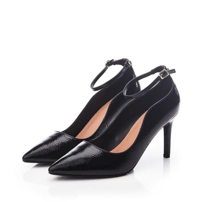Women Moda In Pelle Court Shoes Cristel Black Patent