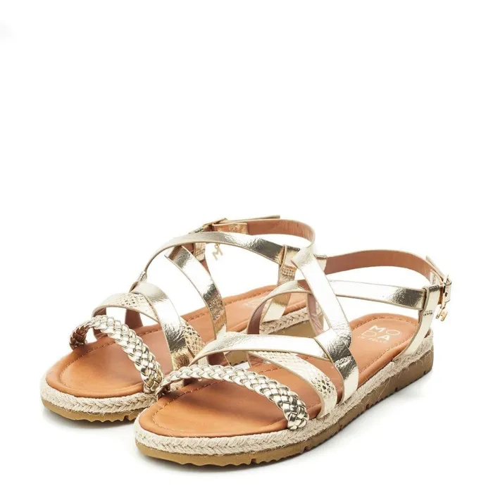 Women Moda In Pelle Flat Sandals Nanccey Gold Metallic Women Moda In Pelle Flat Sandals Nanccey Gold Metallic