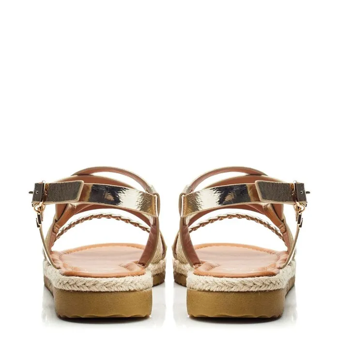Women Moda In Pelle Flat Sandals Nanccey Gold Metallic Women Moda In Pelle Flat Sandals Nanccey Gold Metallic