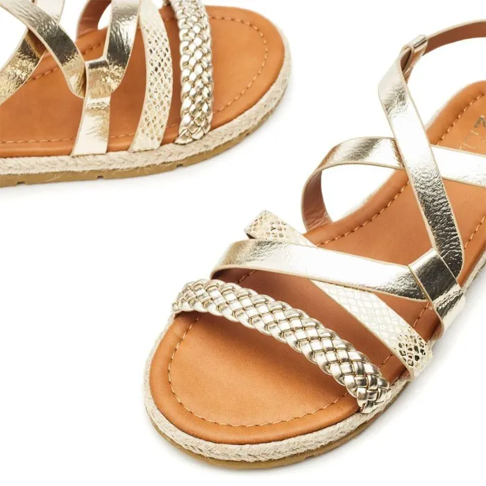 Women Moda In Pelle Flat Sandals Nanccey Gold Metallic Women Moda In Pelle Flat Sandals Nanccey Gold Metallic