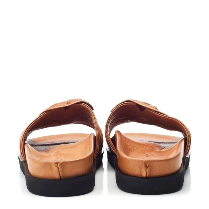Women Moda In Pelle Flatform Sandals Bsoleful BFlorida Tan Leather
