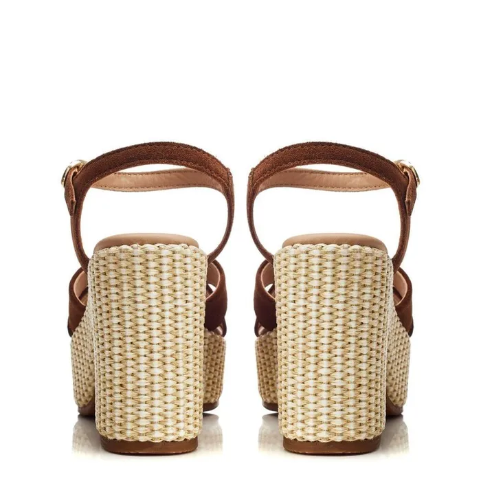 Women Moda In Pelle Heeled Sandals Luchiia Tan Suede