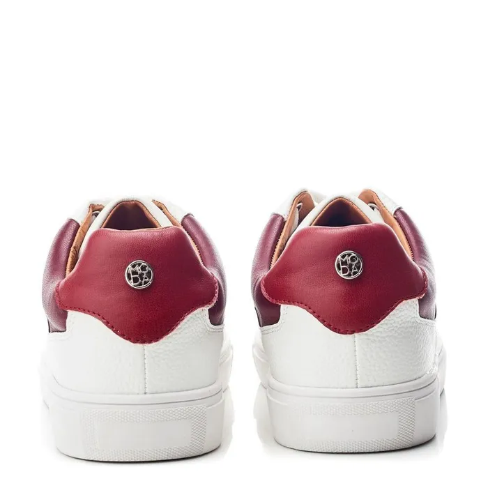 Women Moda In Pelle White Trainers Brier White Porvair