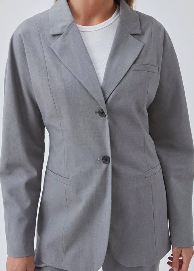 Women Modstrm Blazer BennyMD Blazer Grey Melange Women Modstrm Blazer BennyMD Blazer Grey Melange