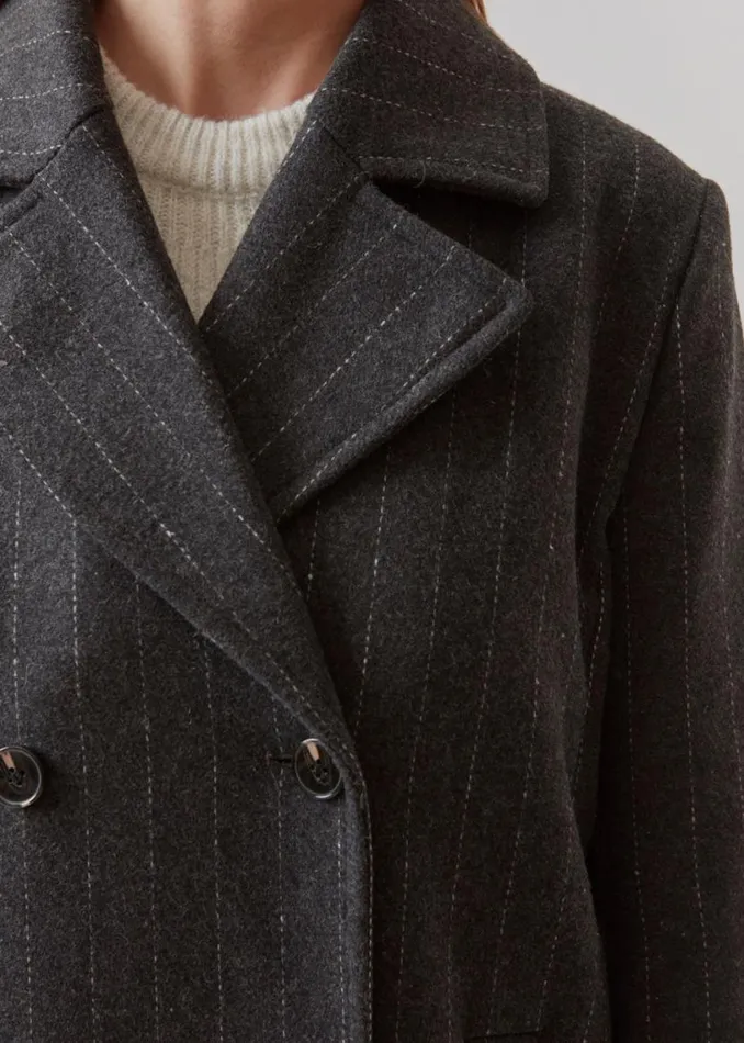 Women Modstrm Coats and Jackets StinnaMD Coat Dark Grey Pinstripe Women Modstrm Coats and Jackets StinnaMD Coat Dark Grey Pinstripe