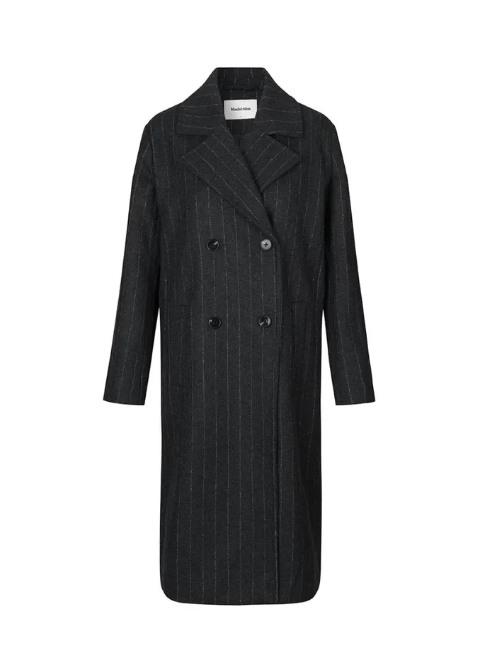 Women Modstrm Coats and Jackets StinnaMD Coat Dark Grey Pinstripe Women Modstrm Coats and Jackets StinnaMD Coat Dark Grey Pinstripe