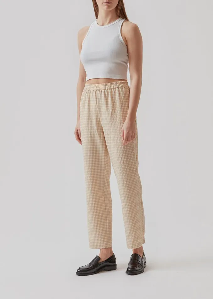 Women Modstrm Pants and Leggings RimmeMD Pants Beige Check