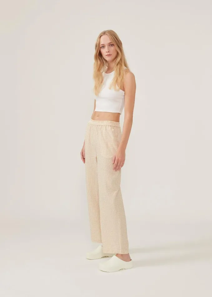 Women Modstrm Pants and Leggings RimmeMD Pants Beige Check Women Modstrm Pants and Leggings RimmeMD Pants Beige Check