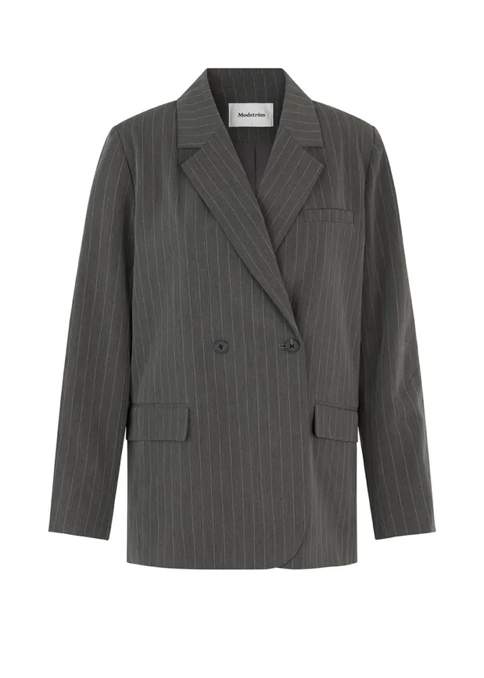 Women Modstrm Suits AbrahamMD Blazer Grey Pinstripe