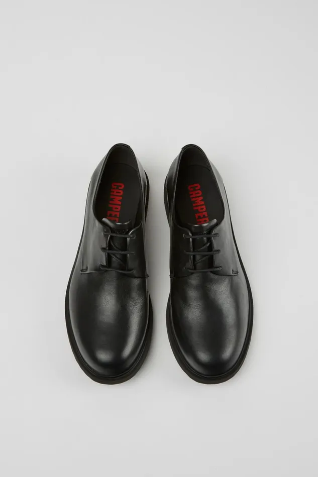 Women Neuman Black Leather Laceup Shoes Camper Formal Shoes Women Neuman Black Leather Laceup Shoes Camper Formal Shoes