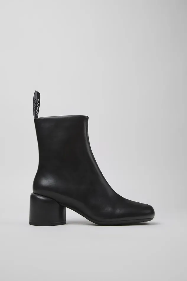 Women Niki Black Leather Boots Camper Ankle Boots Women Niki Black Leather Boots Camper Ankle Boots