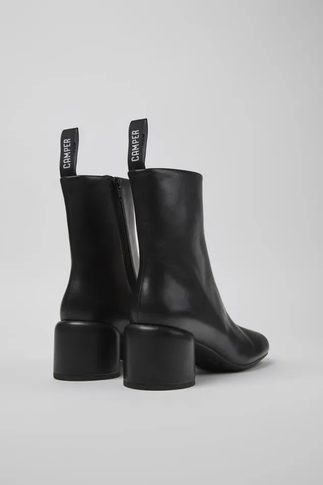 Women Niki Black Leather Boots Camper Ankle Boots Women Niki Black Leather Boots Camper Ankle Boots